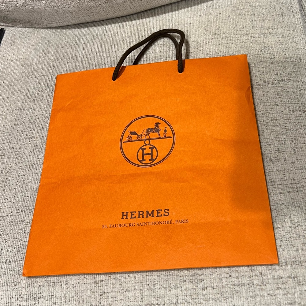 HERMES SHOPPING GIFT BAG WITH RIBBON